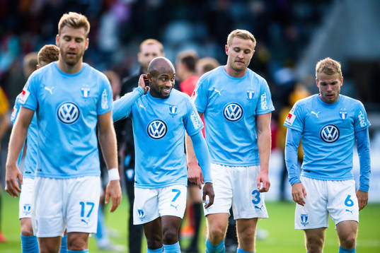 Malmö FFs Rasmus Bengtsson , Fouad Bachirou , Franz