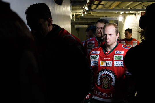 Frölundas Ryan Lasch innan ishockeymatchen i SHL mellan