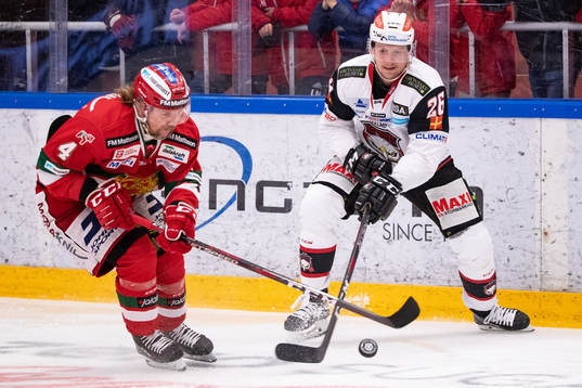 Moras Viktor Amnér och Malmö Redhawks Axel Wemmenborn