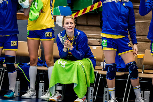 Sveriges Isabelle Gulldén jublar