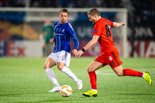 Ole Jørgen Halvorsen of Sarpsborg 08 and Caner Erkin of