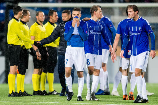 Kristoffer Zachariassen of Sarpsborg 08 looks dejected