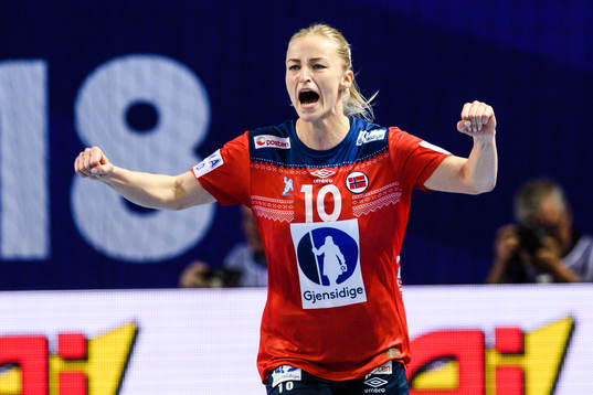Stine Bredal Oftedal of Norway celebrates