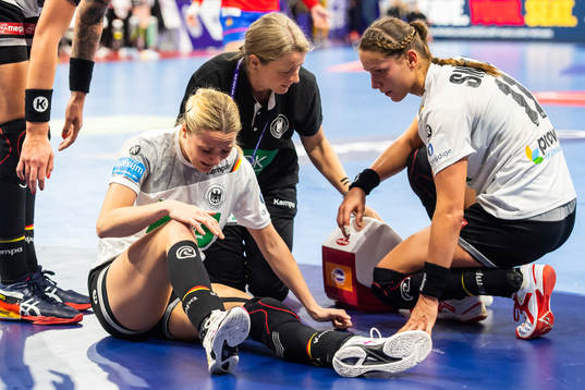 Franziska Müller of Germany is looked