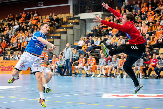 Kristianstads målvakt Richard Kappelin räddarvskott av