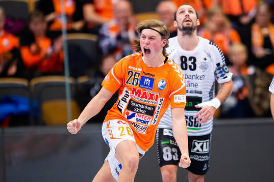 Kristianstads målvakt Richard Kappelin jublar