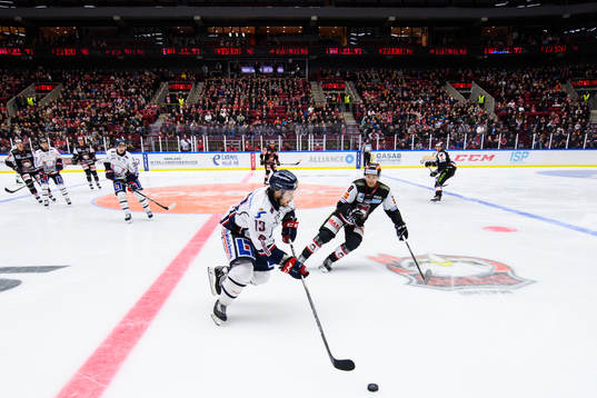Linköpings Andrew Gordon och Malmö Redhawks Johan Olofsson