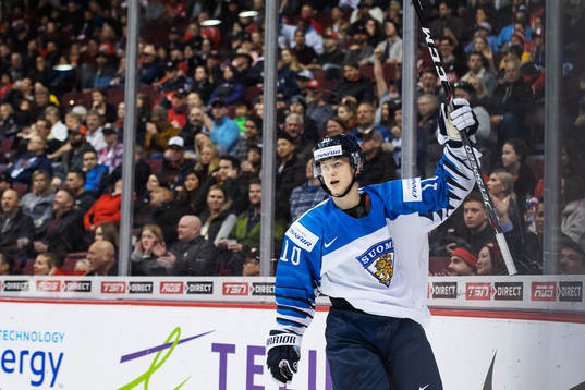 Aleksi Heponiemi of Finland celebrates