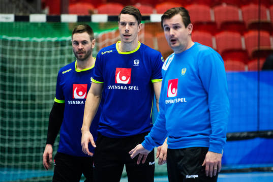 Målvakt Andreas Palicka, Kim Andersson och assisterande