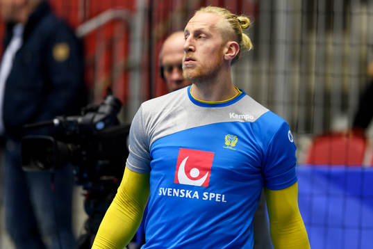 Sveriges målvakt Mikael Appelgren före