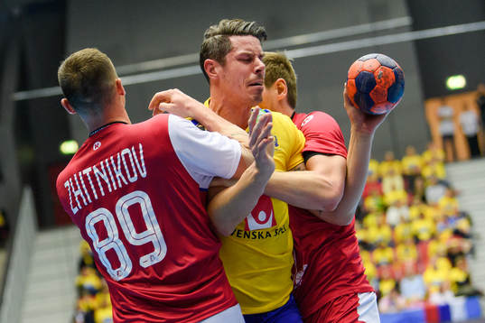 Sveriges Kim Andersson och RysslandsDmitrii Zhitnikov