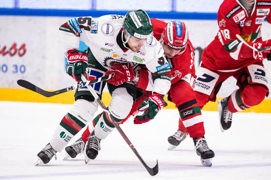 Frölundas Mats Rosseli Olsen och Moras Michael Keränen