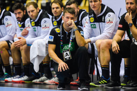 Christian Prokop, head coach of Germany, looks dejected