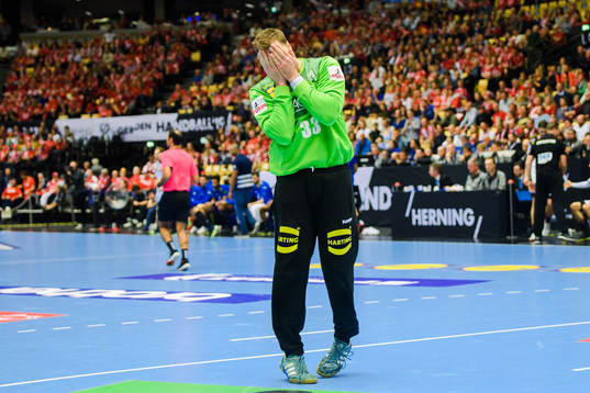 Goalkeeper Andreas Wolff of Germany looks dejected