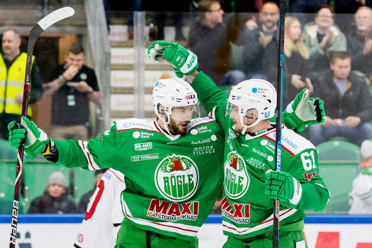 Rögles Mattias Sjögren och Jonas Ahnelöv jublar
