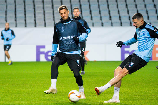 Markus Rosenberg and Anel Ahmedhodzic of Malmö FF
