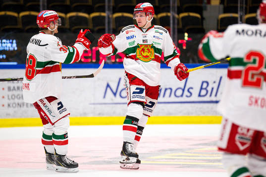 Moras Sebastian Hartmann och Adam Masuhr jublar