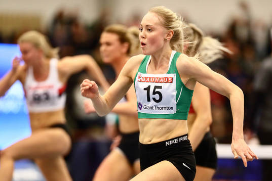 Tilde Johansson Falkenbergs IK vinner 60 m häck