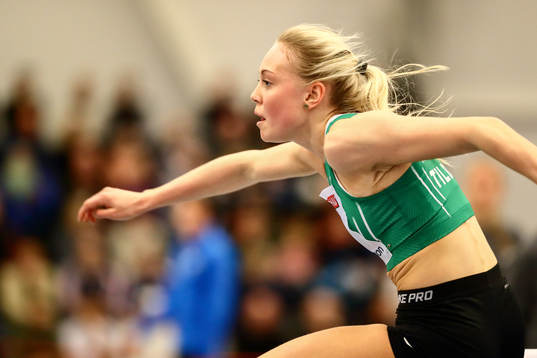 Tilde Johansson Falkenbergs IK vinner 60 m häck