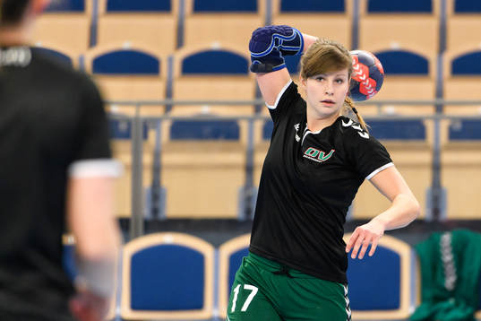 Helsingborgs Martina Persson före handbollsmatchen i