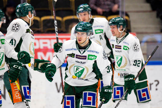 Färjestads Michael Lindqvist jublar