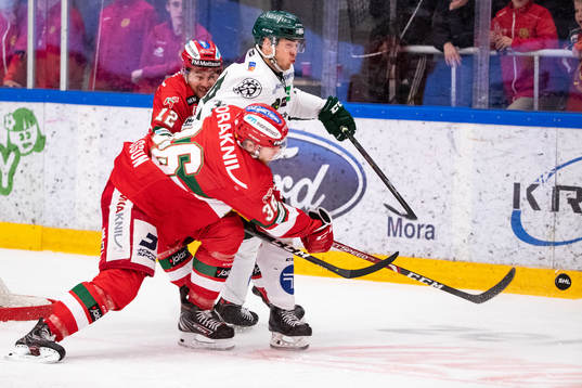 Moras Kevin Gagné och Jonathan Carlsson och Färjestads