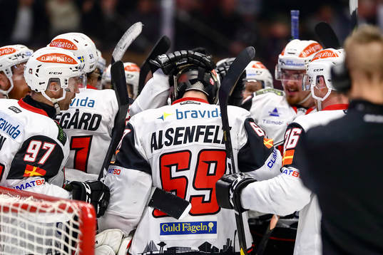 Malmö Redhawks spelar tackar Malmö Redhawks målvakt