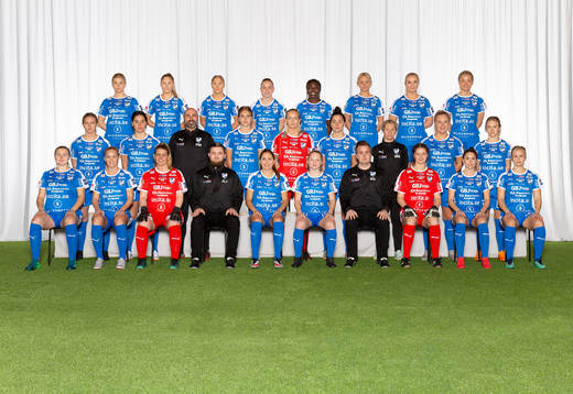 Bläddra bland fler bilder av Fotboll, Dam, Elitettan, Porträtt och Lagbild, Kalmar