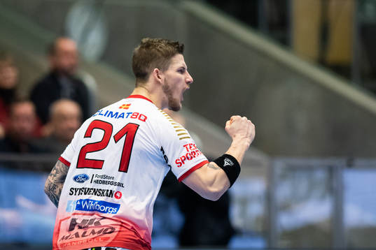 HK Malmös Hampus Olsson jublar