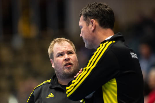 Sävehofs tränare Andreas Stockenberg och manager Anders