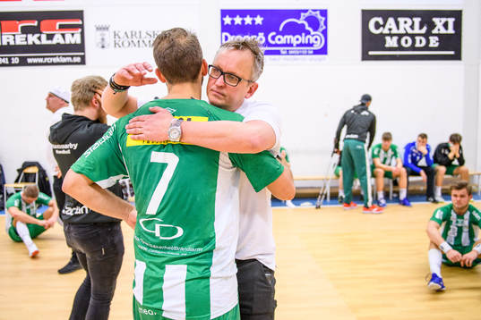 Hammarbys Patrik Fahlgren och assisterande tränaren Patrik