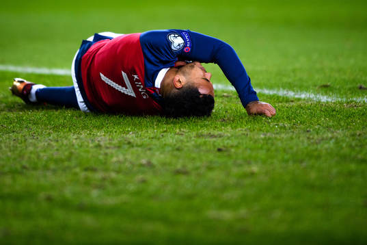 Joshua King of Norway in pain