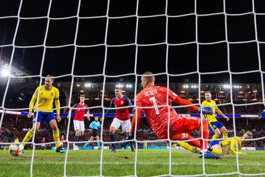 Andreas Granqvist, goalkeeper Robin Olsen and Emil Krafth