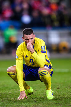 Marcus Berg of Sweden looks dejected