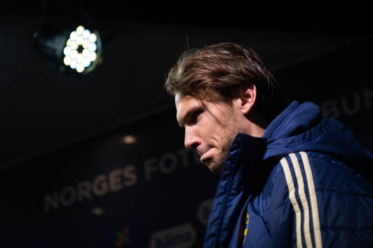 Albin Ekdal of Sweden talks to the media