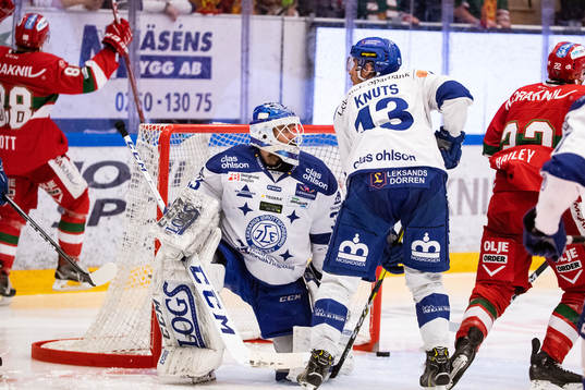 Leksands målvakt Axel Brage och Jon Knuts deppar