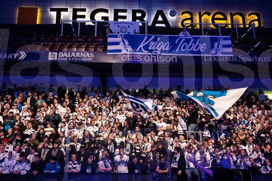 Leksands fansen firar i Tegera Arena