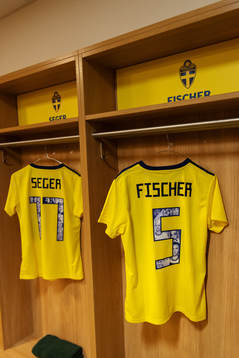 Jerseys of Caroline Seger and Nilla Fischer are seen in