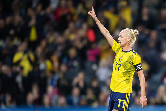 Caroline Seger of Sweden celebrates