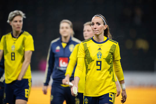 Kosovare Asllani of Sweden looks dejected