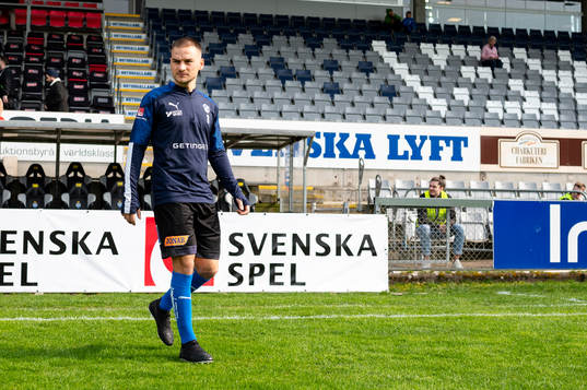 Halmstads Pontus Silfwer före fotbollsmatchen i Superettan