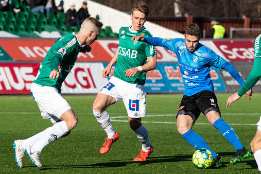 Halmstads Gabriel Gudmundsson och Brages Bjarni Mark