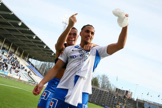 IFK Norrköpings Jordan Larsson och Alexander Jakobsen