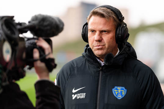Falkenbergs tränare Hasse Eklund före fotbollsmatchen i