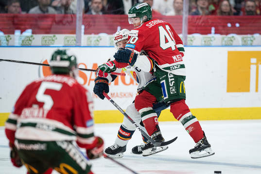 Djurgårdens Jacob Josefson och Frölundas Joel Mustonen
