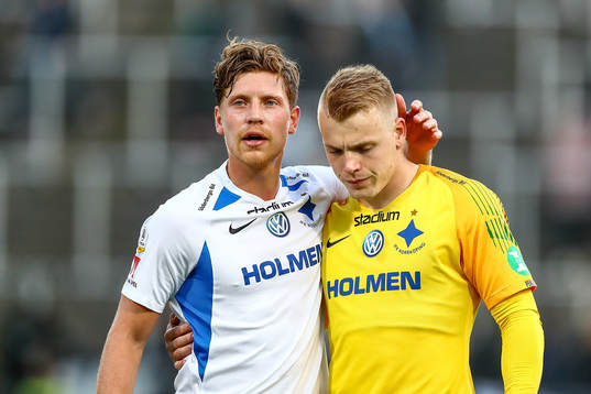 IFK Norrköpings Alexander Fransson och målvakt Isak