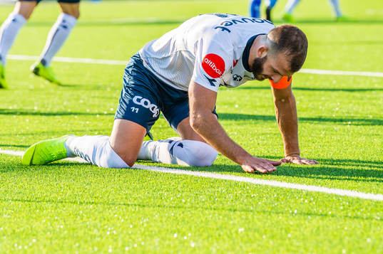 Zlatko Tripic of Viking looks dejected