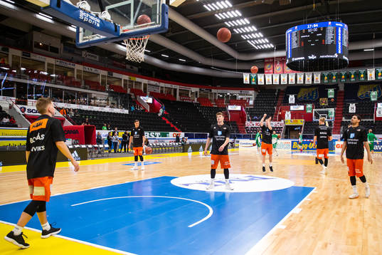 Borås spelare värmer upp