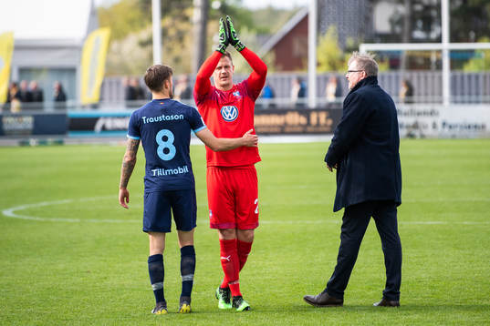 Malmö FFs Arnór Traustason och Johan Dahlin jublar
