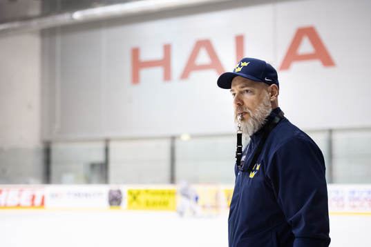 Head coach Rikard Grönborg of Sweden at a practice session